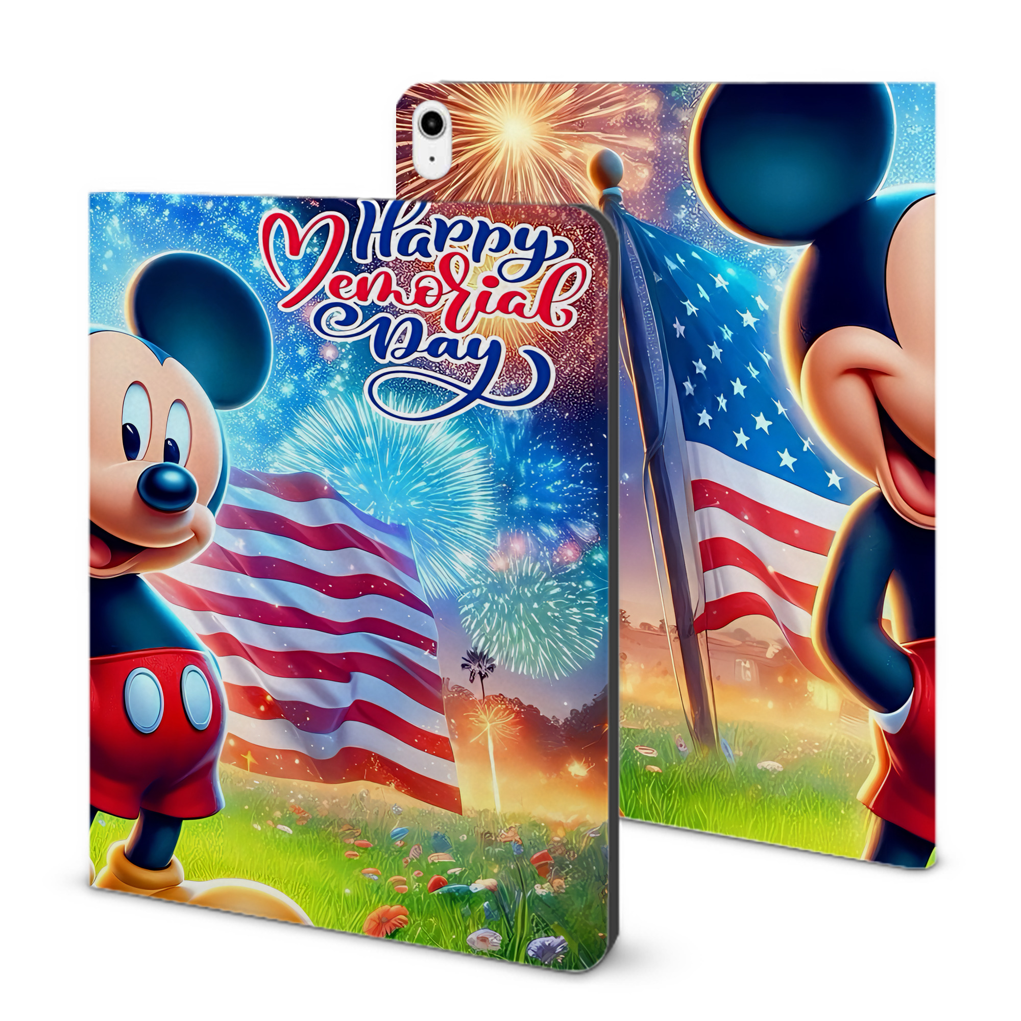 （画像用） ミッキーマウス Mickey Mouse IPadケース ペンホルダー付き ブックスタイルデザイン